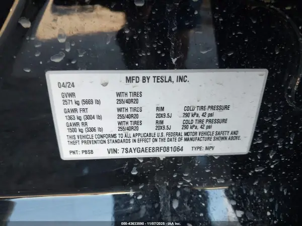 7SAYGAEE8RF081064 2024 TESLA MODEL Y - Image 8