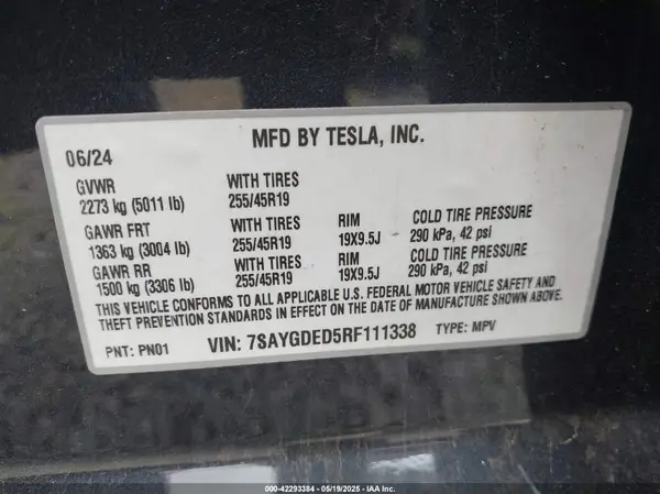 7SAYGDED5RF111338 2024 TESLA MODEL Y - Image 8