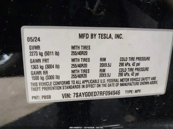 7SAYGDED7RF094946 2024 TESLA MODEL Y - Image 8