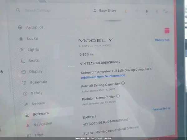 2025 TESLA MODEL Y auction photo 7