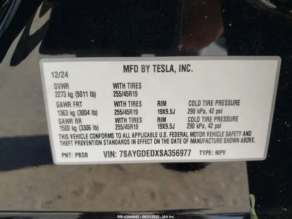 7SAYGDEDXSA356977 2025 TESLA MODEL Y - Image 8