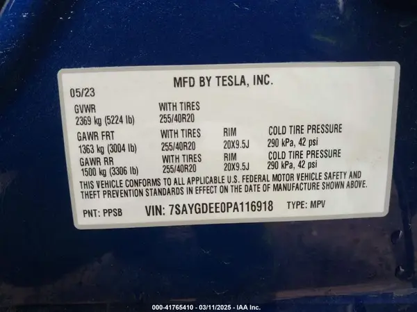 7SAYGDEE0PA116918 2023 TESLA MODEL Y - Image 8