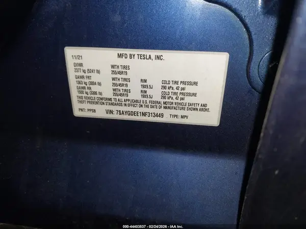 7SAYGDEE1NF313449 2022 TESLA MODEL Y - Image 8