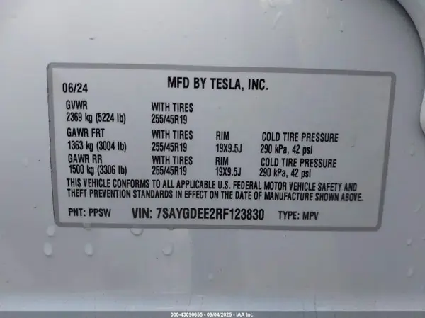 7SAYGDEE2RF123830 2024 TESLA MODEL Y - Image 8