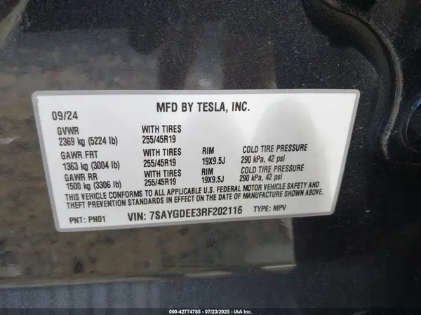 7SAYGDEE3RF202116 2024 TESLA MODEL Y - Image 8