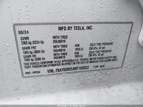 7SAYGDEE4RF169322 2024 TESLA MODEL Y - Image 8