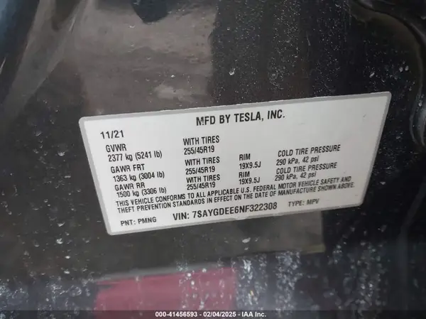 7SAYGDEE6NF322308 2022 TESLA MODEL Y - Image 8