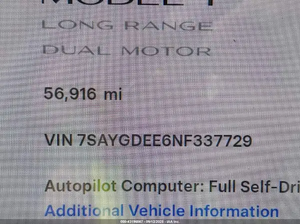 7SAYGDEE6NF337729 2022 TESLA MODEL Y - Image 8