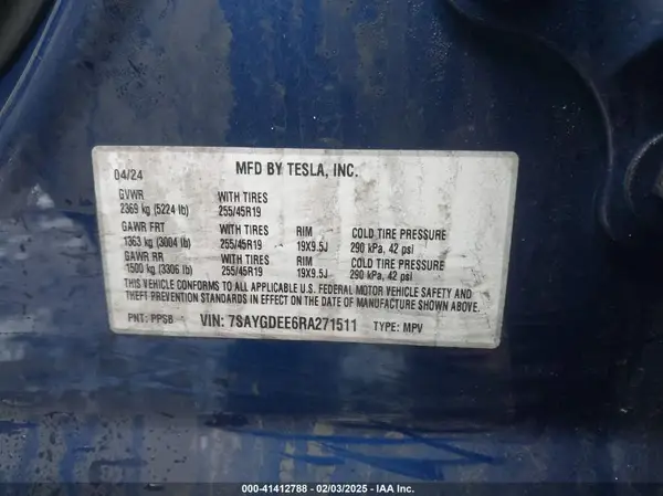 7SAYGDEE6RA271511 2024 TESLA MODEL Y - Image 8