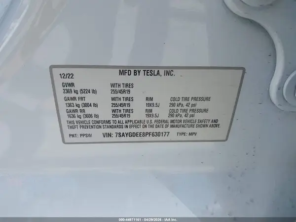 7SAYGDEE8PF630177 2023 TESLA MODEL Y - Image 8