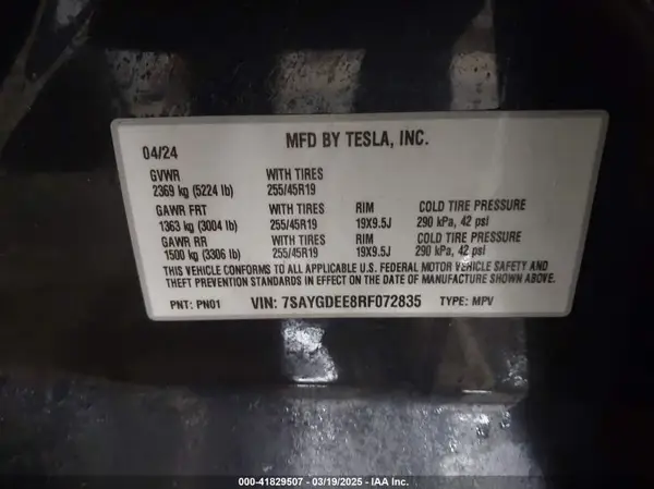 7SAYGDEE8RF072835 2024 TESLA MODEL Y - Image 8