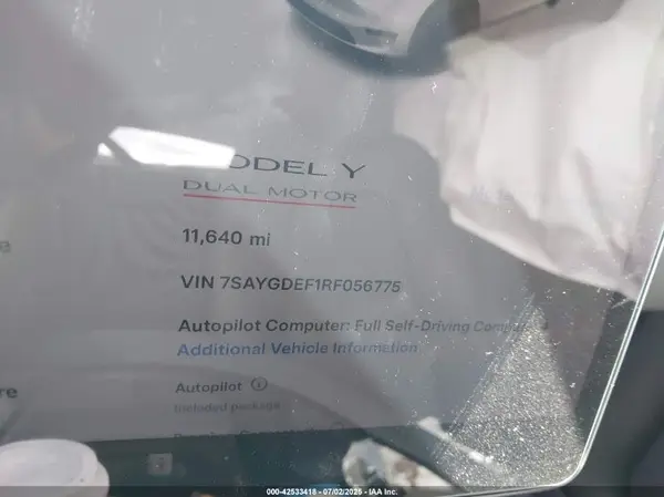 2024 TESLA MODEL Y auction photo 7