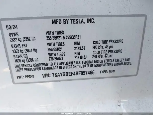 7SAYGDEF4RF057466 2024 TESLA MODEL Y - Image 8