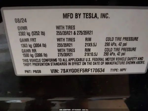7SAYGDEF5RF170634 2024 TESLA MODEL Y - Image 8