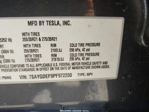 7SAYGDEF9PF972200 2023 TESLA MODEL Y - Image 8