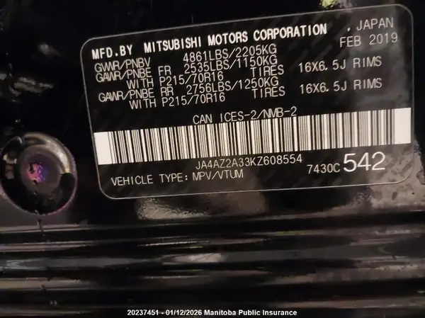 JA4AZ2A33KZ608554 2019 MITSUBISHI OUTLANDER - Image 8