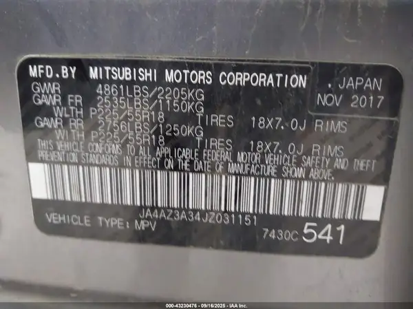 JA4AZ3A34JZ031151 2018 MITSUBISHI OUTLANDER - Image 8