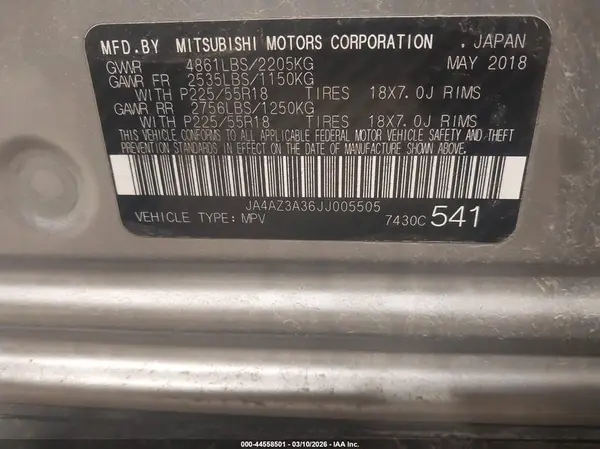 JA4AZ3A36JJ005505 2018 MITSUBISHI OUTLANDER - Image 8