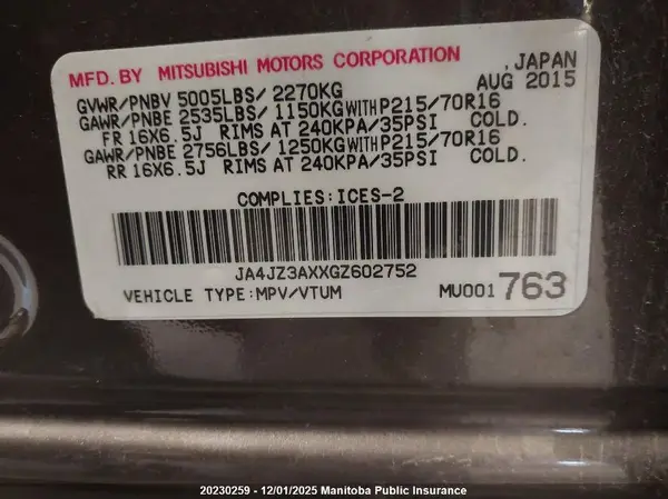 JA4JZ3AXXGZ602752 2016 MITSUBISHI OUTLANDER - Image 8