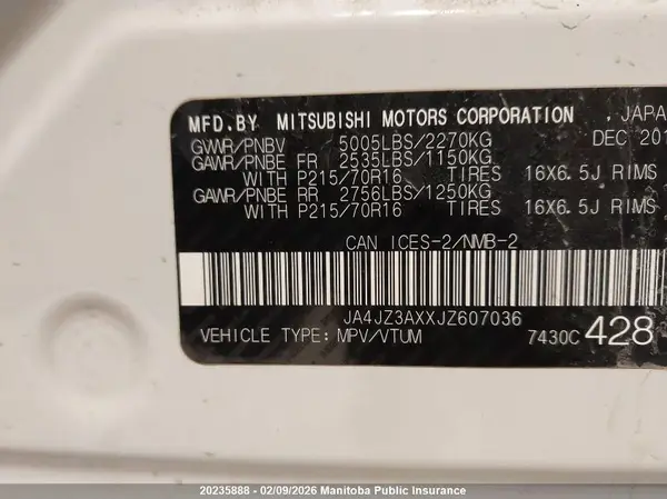 JA4JZ3AXXJZ607036 2018 MITSUBISHI OUTLANDER - Image 8