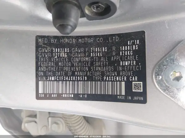 JHMFC1F34JX029579 2018 HONDA CIVIC - Image 8