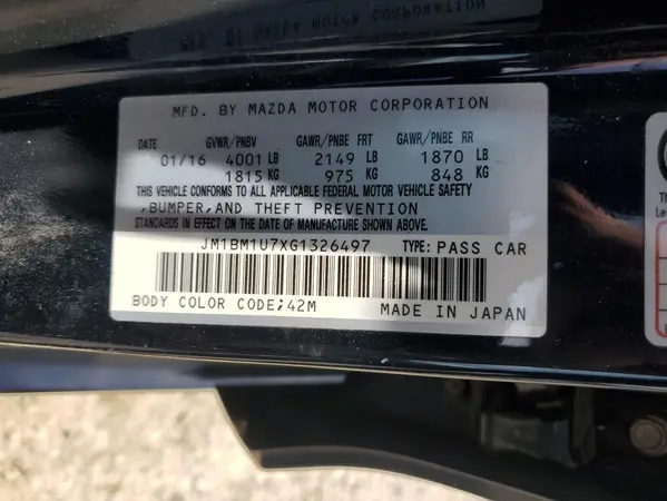 JM1BM1U7XG1326497 2016 MAZDA 3 - Image 8