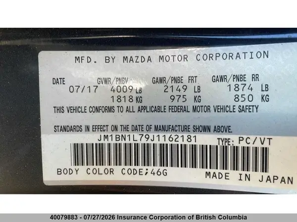 JM1BN1L79J1162181 2018 MAZDA 3 - Image 8