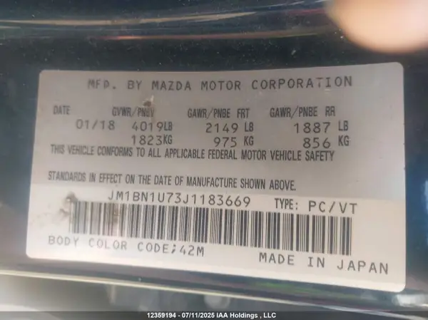 JM1BN1U73J1183669 2018 MAZDA 3 - Image 8