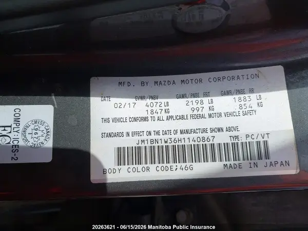 JM1BN1W36H1140867 2017 MAZDA 3 - Image 8