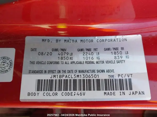 JM1BPACL5M1306501 2021 MAZDA 3 - Image 8