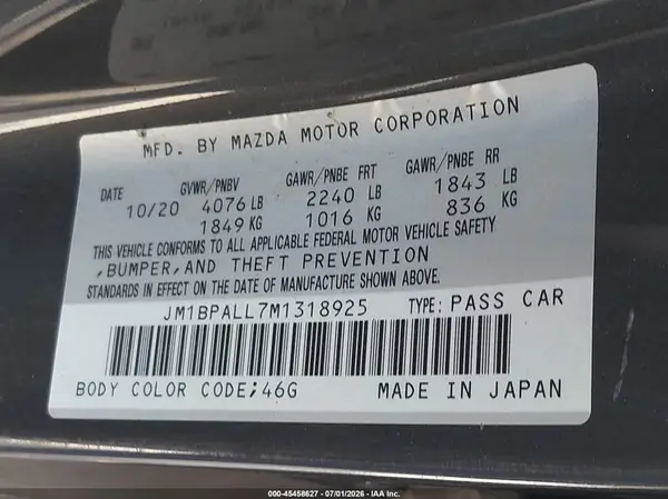 JM1BPALL7M1318925 2021 MAZDA 3 - Image 8