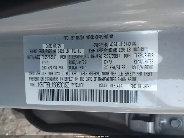 JM3KFBBL1S0630193 2025 MAZDA CX-5 - Image 8