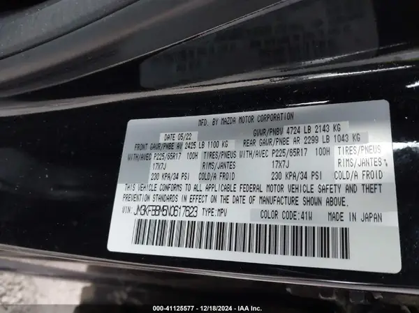 JM3KFBBM5N0617623 2022 MAZDA CX-5 - Image 8