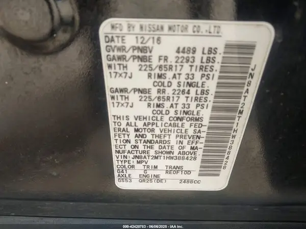 JN8AT2MT1HW388428 2017 NISSAN ROGUE - Image 8