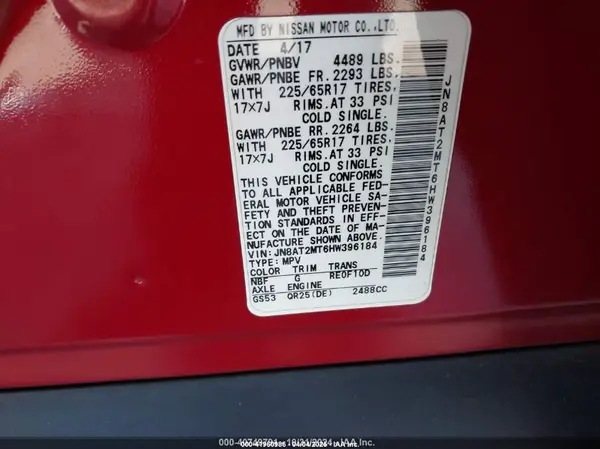JN8AT2MT6HW396184 2017 NISSAN ROGUE - Image 8