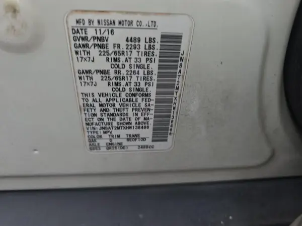 JN8AT2MTXHW136466 2017 NISSAN ROGUE - Image 1