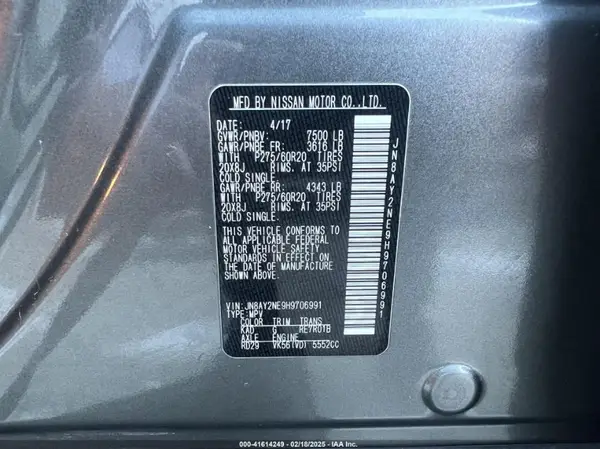 JN8AY2NE9H9706991 2017 NISSAN ARMADA - Image 8