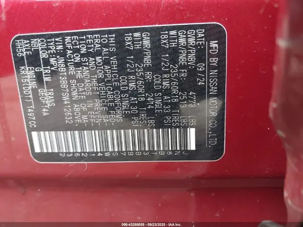 JN8BT3BB7SW412632 2025 NISSAN ROGUE - Image 8