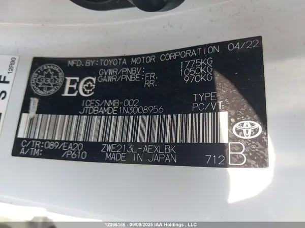 JTDBAMDE1N3008956 2022 TOYOTA COROLLA - Image 8