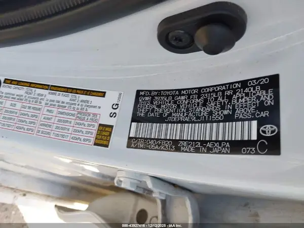 JTDEPRAE9LJ111550 2020 TOYOTA COROLLA - Image 8