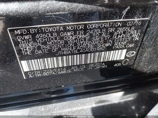 JTHBA1BL4GA001982 2016 LEXUS GS - Image 8