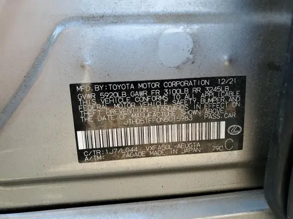 JTHD51FF0N5015983 2022 LEXUS LS - Image 8