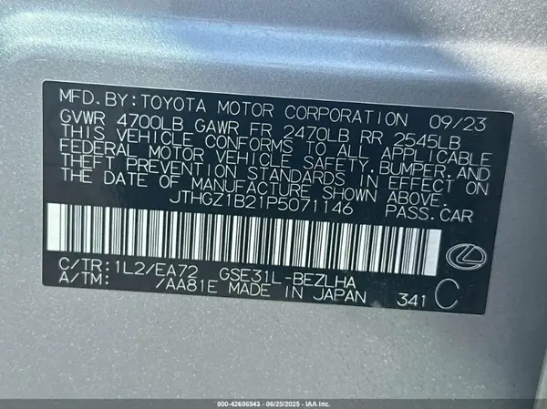 JTHGZ1B21P5071146 2023 LEXUS IS - Image 8