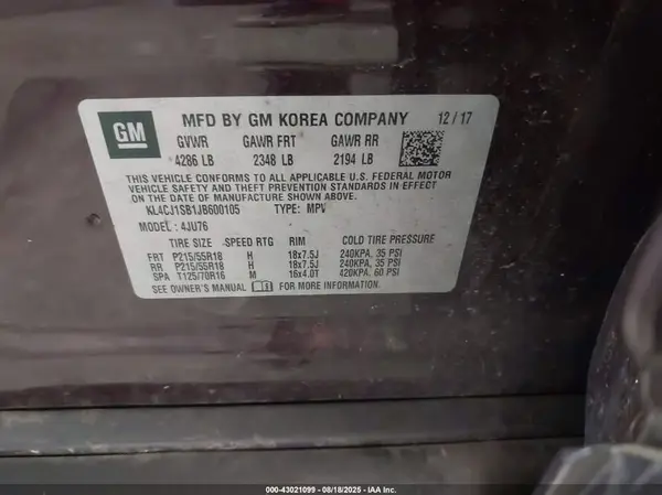 KL4CJ1SB1JB600105 2018 BUICK ENCORE - Image 8