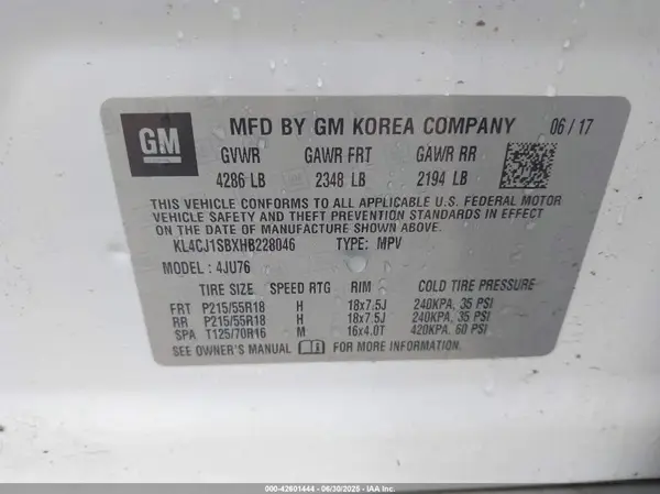 KL4CJ1SBXHB228046 2017 BUICK ENCORE - Image 8