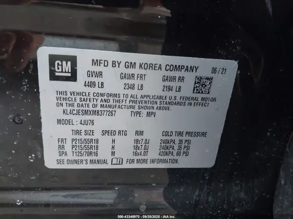 KL4CJESMXMB377267 2021 BUICK ENCORE - Image 8