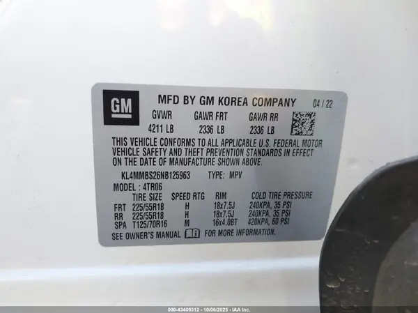 KL4MMBS26NB125963 2022 BUICK ENCORE GX - Image 8