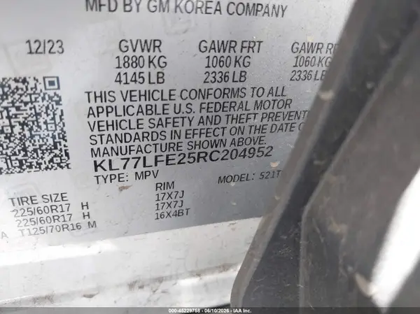 KL77LFE25RC204952 2024 CHEVROLET TRAX - Image 8