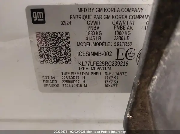 KL77LFE25RC239216 2024 CHEVROLET TRAX - Image 8