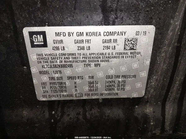 KL7CJLSB2KB882495 2019 CHEVROLET TRAX - Image 8